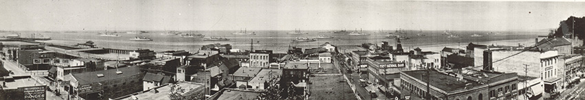 1921 photo of the Pacific Fleet in Port Angeles